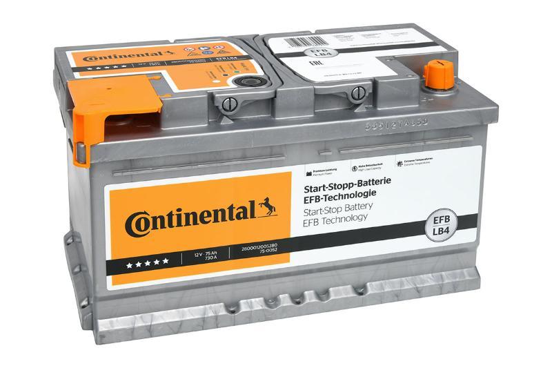 CONTINENTAL - CONTITECH 2800012005280 - Bateria Start Stop Continental  tecnologia EFB LB4 75AH / 730
