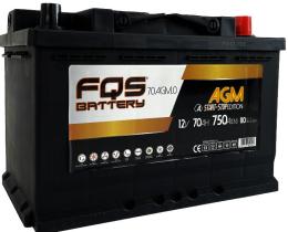 FQS Battery FQS70AGM.0 - Batería agm start-stop l3 12 V 70AH 750 EN + D