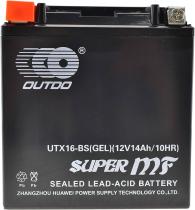 Outdo UTX16BS - Batería moto agm sin mantenimiento 12 V 16 AH 200 EN + I