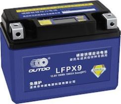 Outdo LFPX9 - Batería moto litio 12,8 V 5AH 115,2 w/h + I