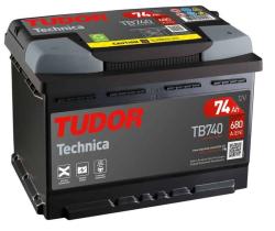 Tudor TB740 - Batería tudor L3 technica 12 V 74 AH 680 EN + D