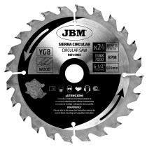 Jbm 14985 - Hoja de sierra circular 24t 165mm para madera para ref. 6000