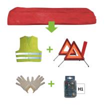 Jbm 52776 - Kit emergencia bolsa roja + mk h1 + chaleco + triang. + guan