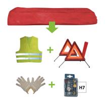 Jbm 52778 - Kit emergencia bolsa roja + mk h7 + chaleco + triang. + guan