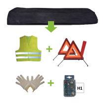 Jbm 52780 - Kit emergencia bolsa negra + mk h1 + chaleco + triang. + gua