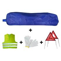 Jbm 53181 - Kit emergencia bolsa azul ribete+2triangulos+chaleco+guantes