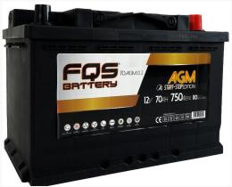 FQS Battery FQS70AGM02 - Batería agm start-stop l3 12 V 70AH 750 EN + D